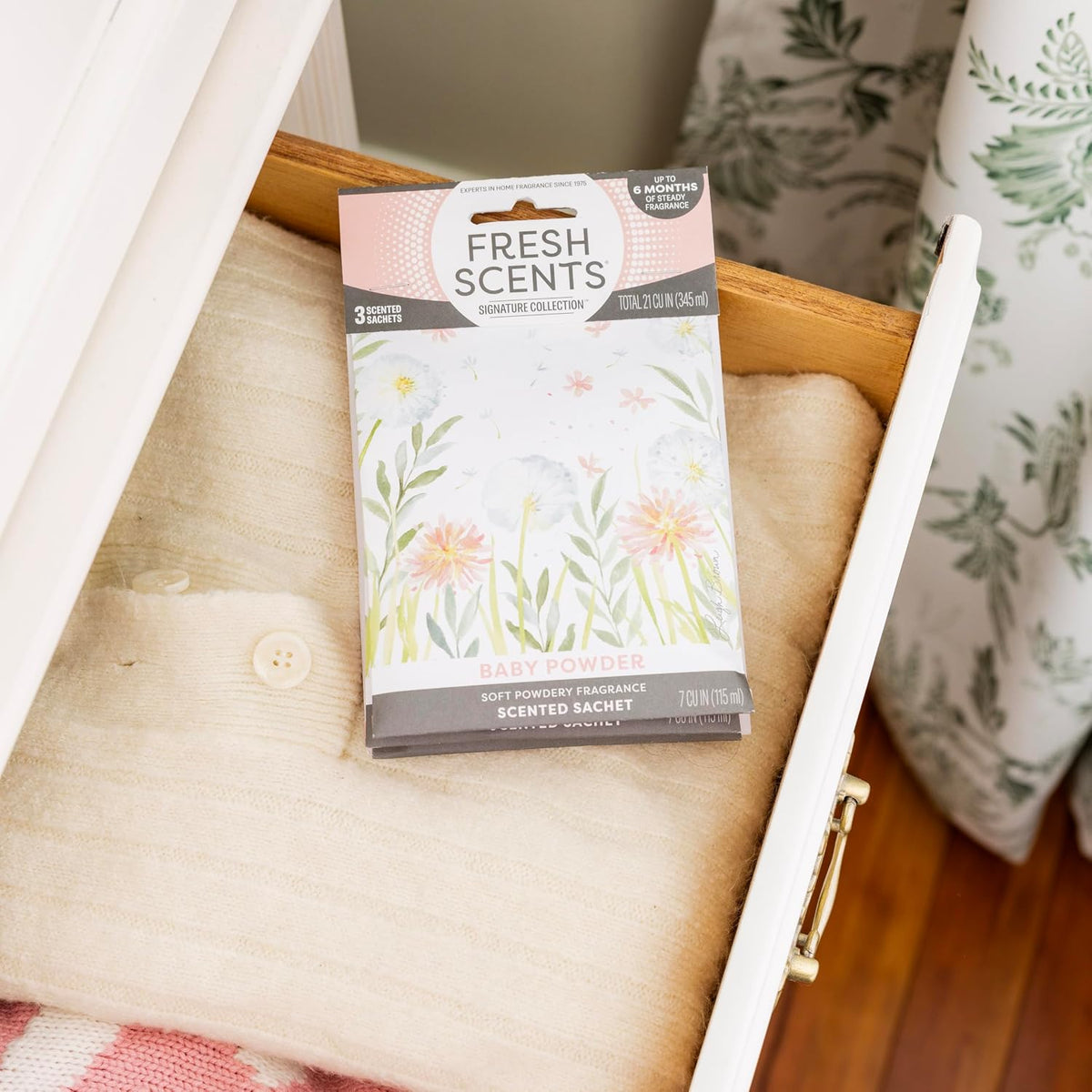 Fresh Scents Baby Powder Scented Sachets 6 Pack