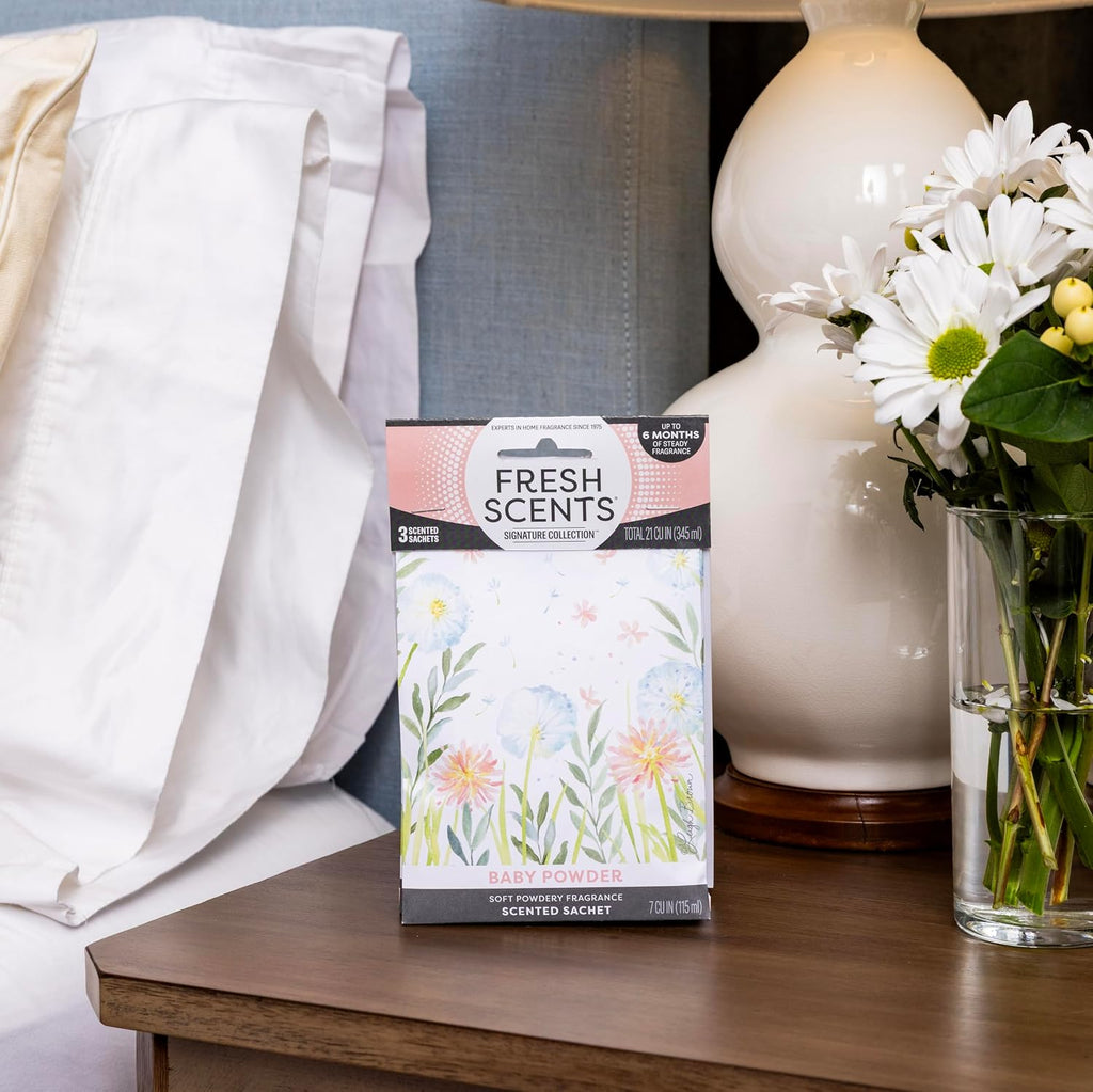 Fresh Scents Baby Powder Scented Sachets 6 Pack