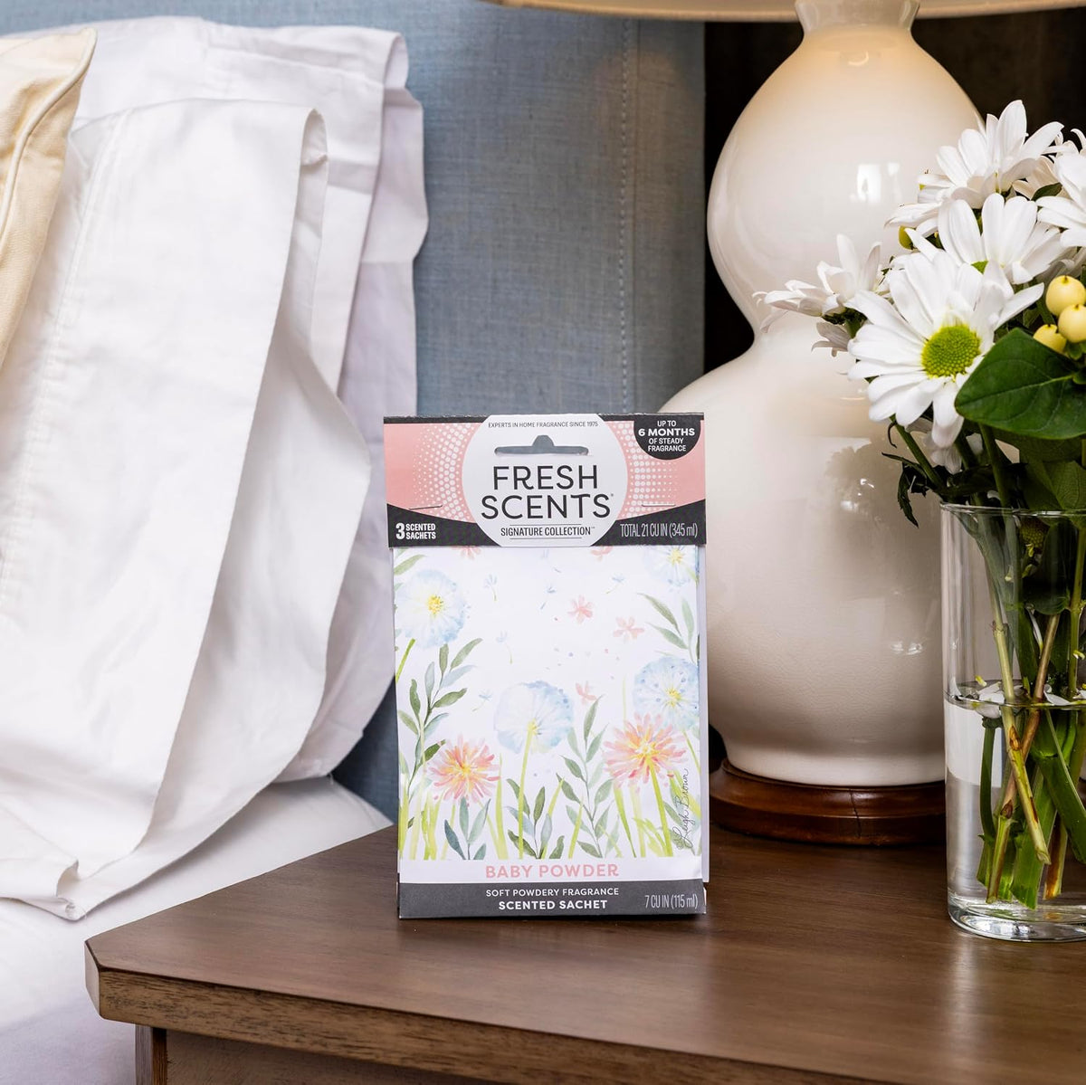 Fresh Scents Baby Powder Scented Sachets 6 Pack