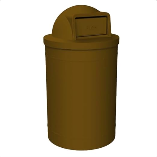 55 Gallon Circle 100% Recycled Plastic Heavy Duty Outdoor Trash Can by SturdyEssentials