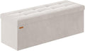 Folding Storage Ottoman, Velvet Storage Bench, Removable Divider, by Liveinacomfortablehome