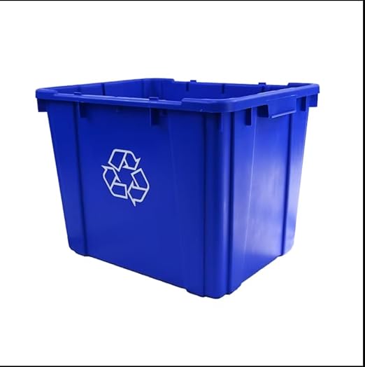 14 Gallon Blue Indoor or Outdoor Recycling Bin Stackable Made in The USA from by Unknown