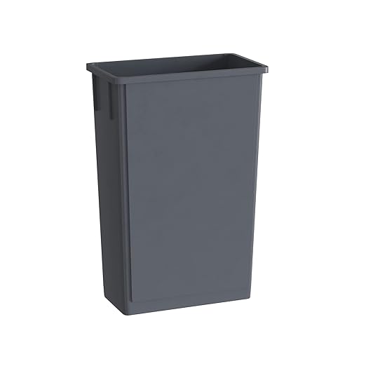 23 Gallon Gray Slim Jim Trash Can by Krollen+Industrial