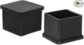 Flyshop 1-3/16" x 1-3/16", 30 mm x 30 mm Flexible PVC Chair Leg Caps Black by Flyshop