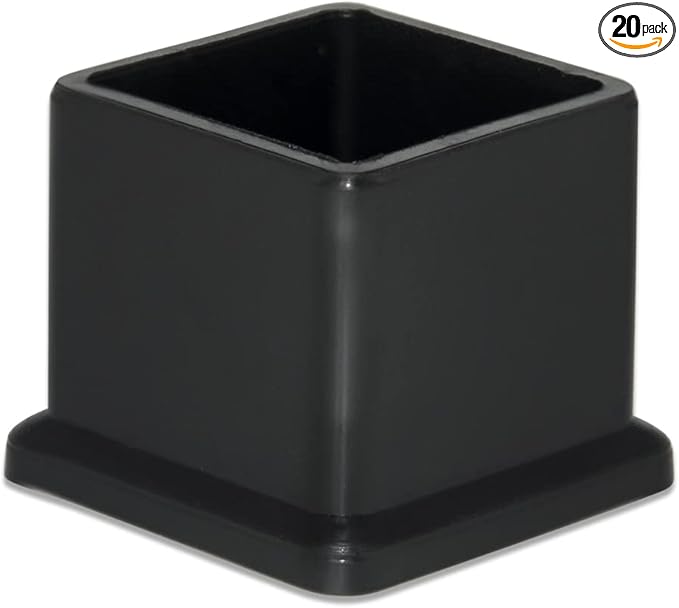 Flyshop 20 Pieces 22 x 22mm PVC Chair Leg Caps Square, Protective Caps by Flyshop