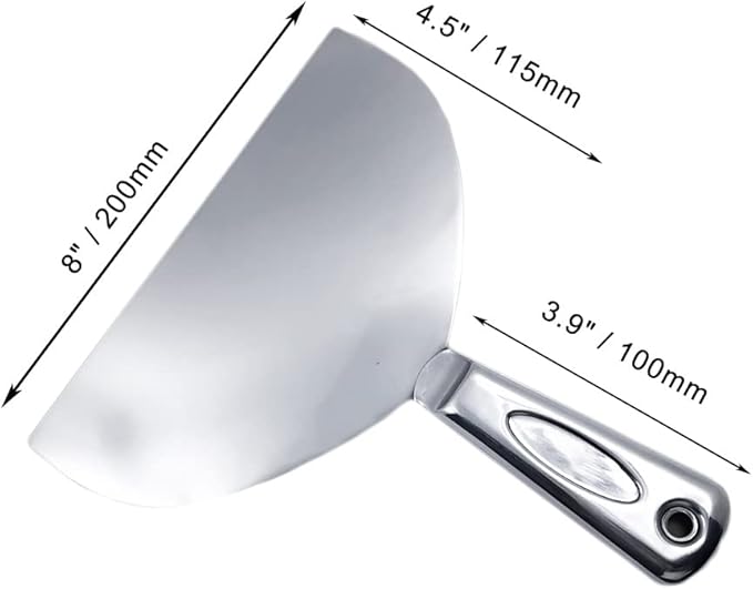 Flex All Stainless Steel Joint Knife Putty Scraper, 8-Inch Professional Grade - Image 2