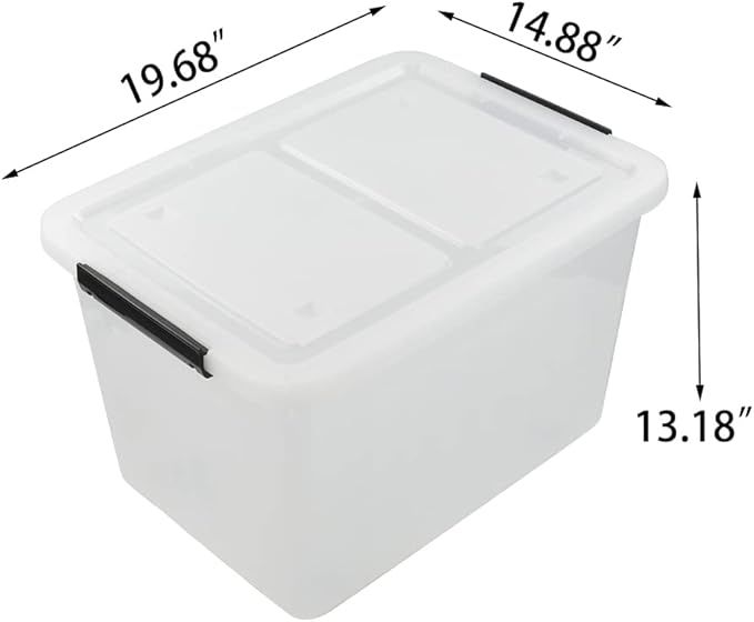 Asking 4-Pack Clear Large 50 L Plastic Storage Boxes, Plastic Storage Bins - Image 2