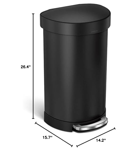 simplehuman 45 Liter Semi-Round Hands-Free Kitchen Step Trash Can - Image 2