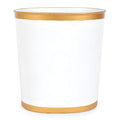 Jaye's Studio Mattie Decorative White and Gold Bathroom Trash Can, Metal Waste by Jaye%27s+Studio