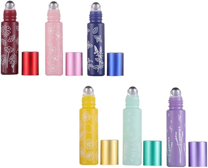 10 Pcs Pink Glass Essential Oil Roller Bottles, 10ml Refillable Roll-on Bottles - Image 3