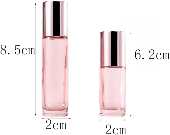 10 Pack Glass Essential Oil Roller Bottles, 5ml Pink Roller Bottles - Image 2