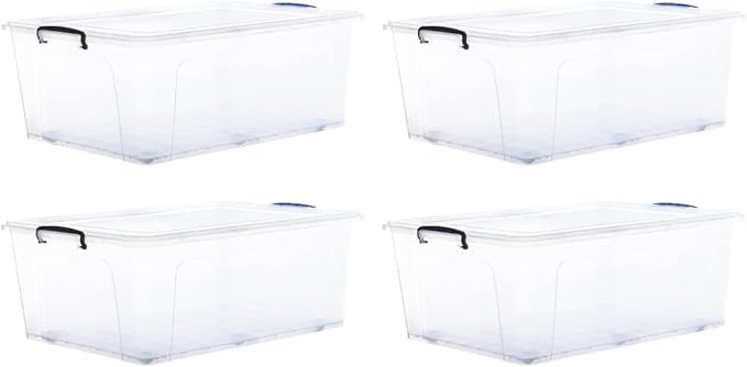 Superio Storage Bins with Lids, Stackable Totes, BPA Free, Odor Free, Organizer by Superio
