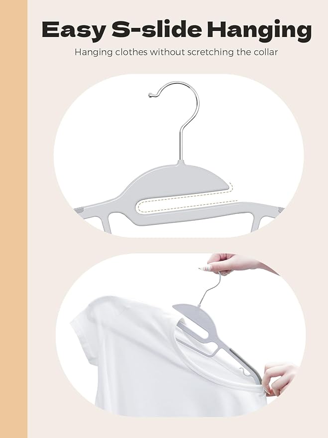 HOUSE DAY Heavy Duty Plastic Hangers 100 Pack, Durable S-Shaped Non Slip Coat - Image 6