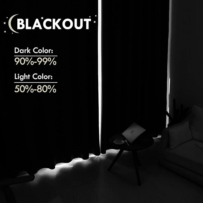 DWCN Blackout Curtains for Living Room Thermal Insulated, Energy Saving & Noise - Image 4