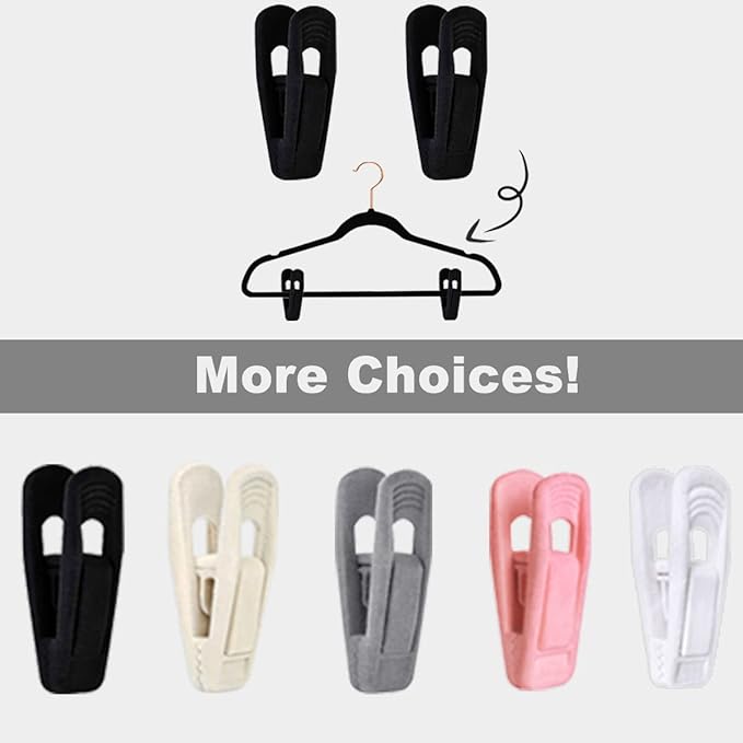 Black Velvet Hangers Clips 50 PCS, Non-Slip Velvet Clips - Image 7