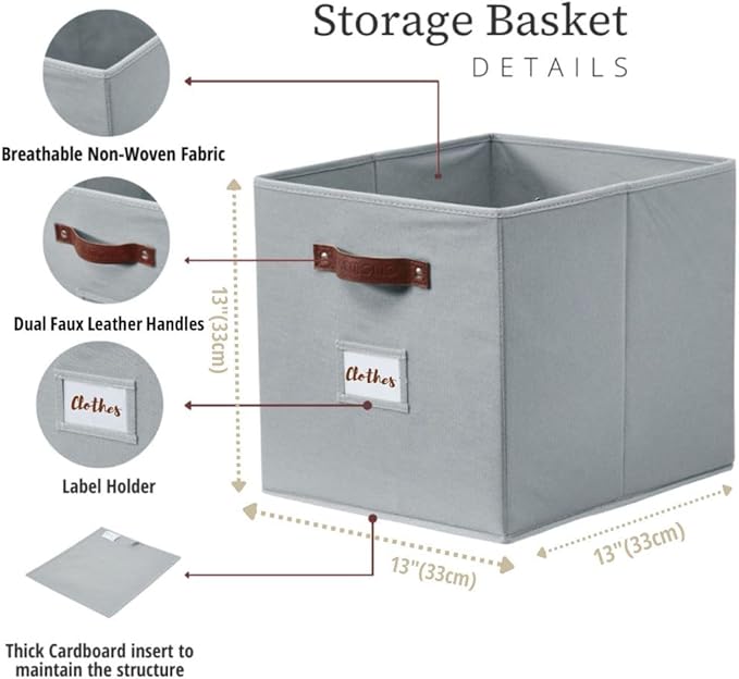 DECOMOMO Storage Cubes, Fabric Organizer Bins - Image 3