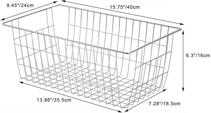 SANNO Freezer Baskets Wire Storage Baskets Closet Organization Baskets Bin - Image 8