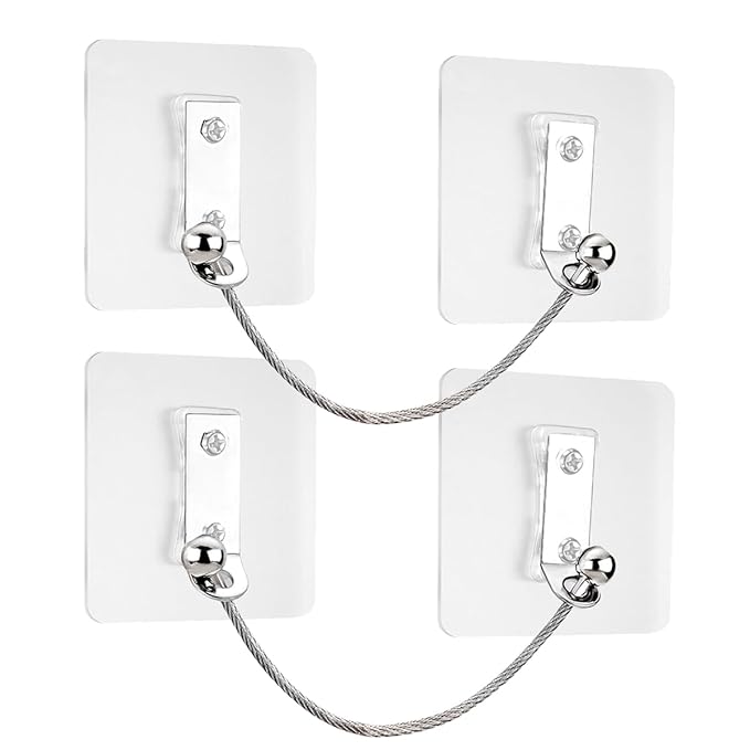 Furniture Anchors 2 Pairs No Drill Heavy Duty Anchors Fridge Lock Adjustable by Unknown