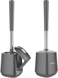 SetSail Toilet Brush and Holder 2 Pack, Self Closing Lid Toilet Bowl Brushes by SetSail