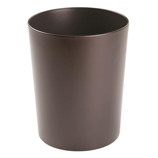 mDesign Round Metal Small 1.7 Gallon Recycle Trash Can Wastebasket, Garbage by mDesign