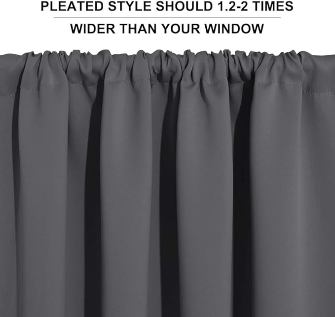 RYB HOME Blackout Curtains for Bedroom, Small Window Valances Tiers Curtain Set - Image 6
