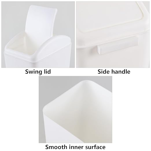 4.5 Gallon Plastic Swing Top Garbage Can, Swing Lid Trash Bins - Image 3