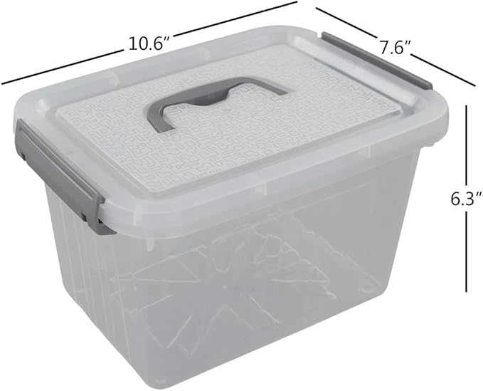 6-Pack Plastic Storage Box, 6 L Clear Storage Bins - Image 3