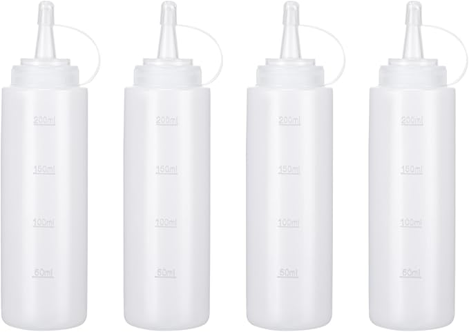 Condiment Squeeze Bottles Ketchup Dispenser, 4 Pack 8oz Squeeze Bottles by Katfort