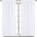 BGment Rod Pocket White Curtains 48 Inches Length by BGment
