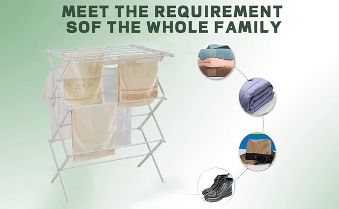 3 Tiers Foldable Clothes Drying Rack, Vertical Laundry Rack Portable and - Image 2