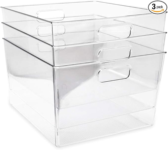 Isaac Jacobs 3-Pack XL Clear Storage Bins by IsaacJacobs