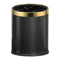 10L/2.6GAL Black and Gold Open Top Trash Can by LEASYLIFE