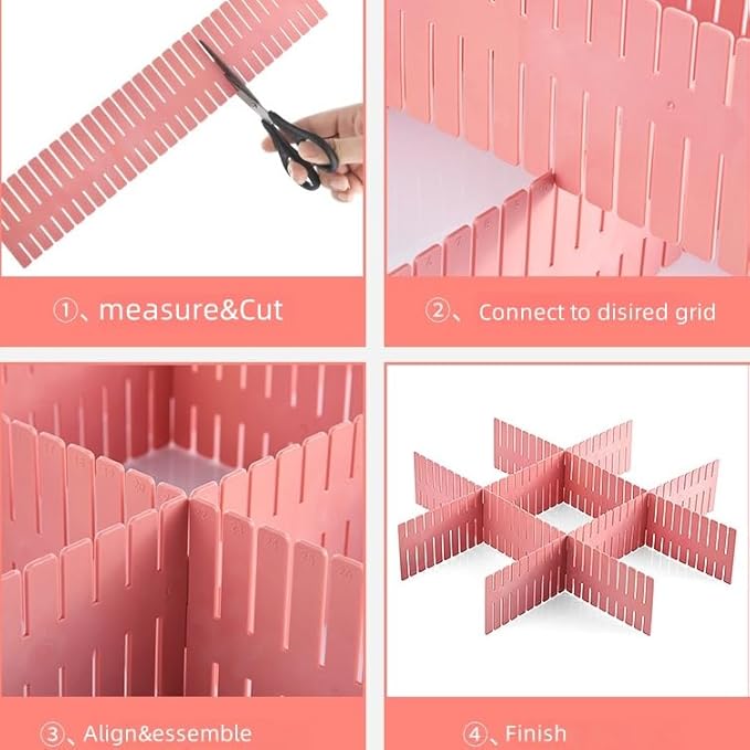 Adjustable Drawer Divider Kit – 8 Pack – DIY Expandable Drawer Organizer - Image 9