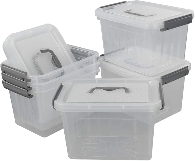 6-Pack Plastic Storage Box, 6 L Clear Storage Bins - Image 7