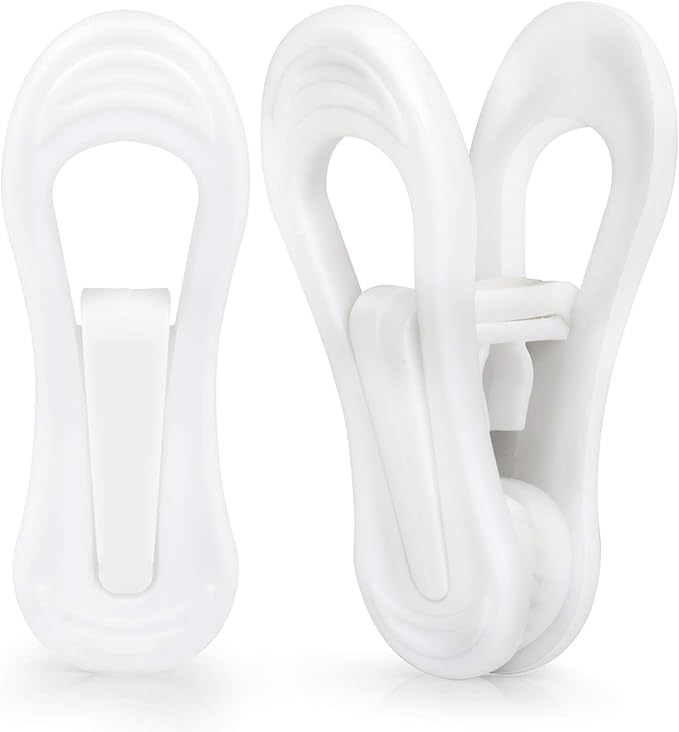 Tinfol White Plastic Hanger Clips, 50 Pack Hanger Clips- Strong Pinch Grip by Tinfol