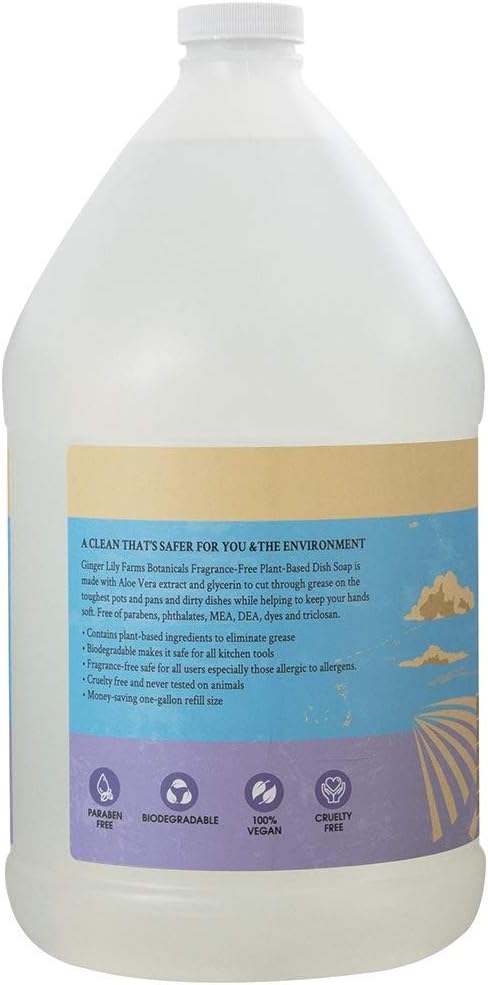 Ginger Lily Farms Botanicals Plant-Based Liquid Dish Soap, Concentrated Formula - Image 4
