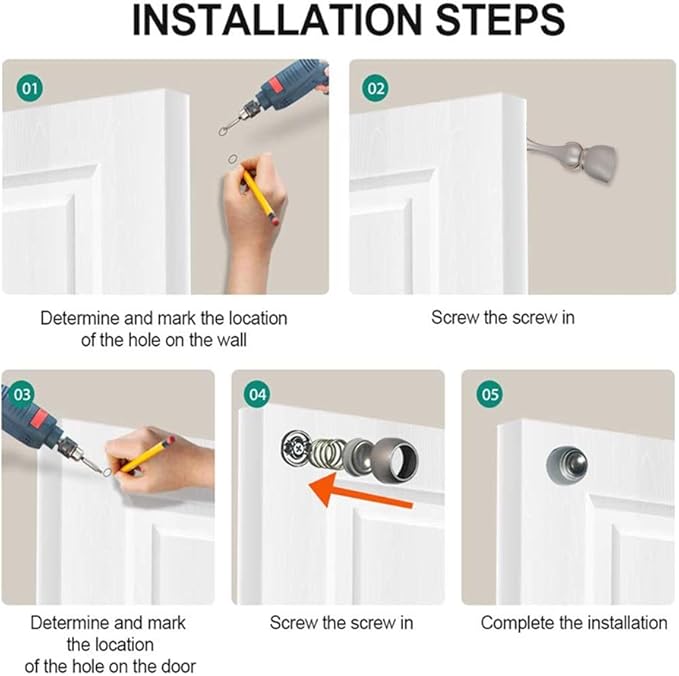 Magnetic Door Stop, Magnetic Door Catch, Door Holder, Door Stops, Wall Mounted - Image 6