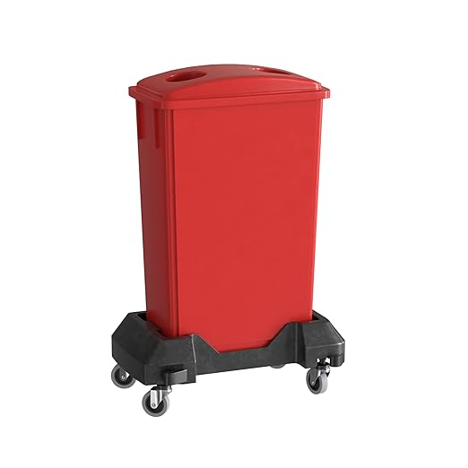 23 Gallon Red Slim Jim Trash Can by Krollen+Industrial