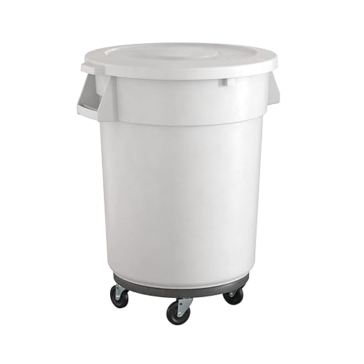 32 Gallon White Round Commercial Trash Can by Krollen+Industrial