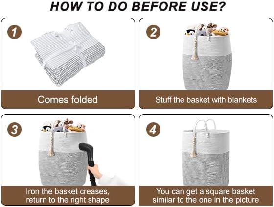 Woven Laundry Basket for Clothes, 80L Large Rectangle Laundry Hampers - Image 9