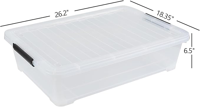 3 Packs 40 Quart Large Under Bed Storage Box, Wheeled Under Bed Storage - Image 2