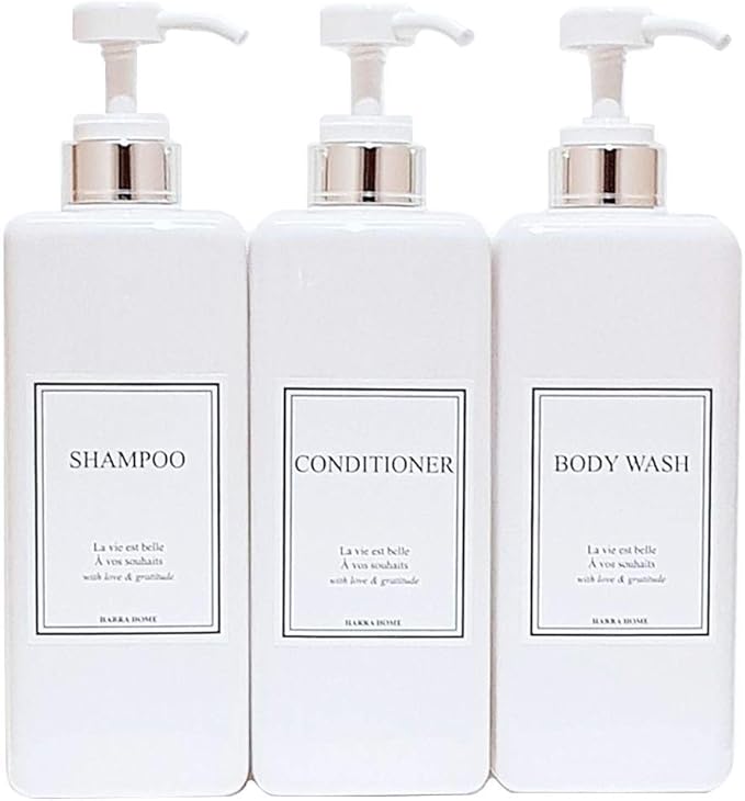 Modern Design Large 27 oz Shampoo and Conditioner Dispensers by HARRA+HOME