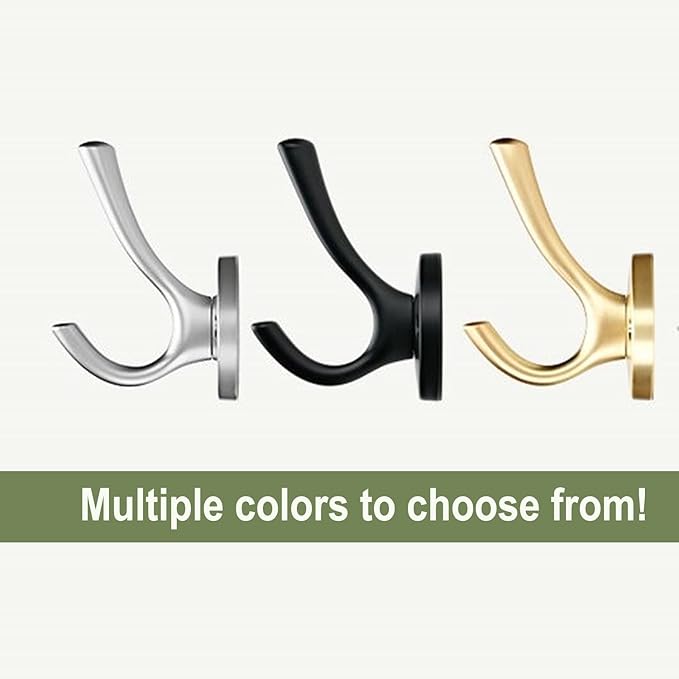 Matte Black Wall Hooks, 4 Pack Heavy Duty Coat Towel Hook Metal Double Backpack - Image 8