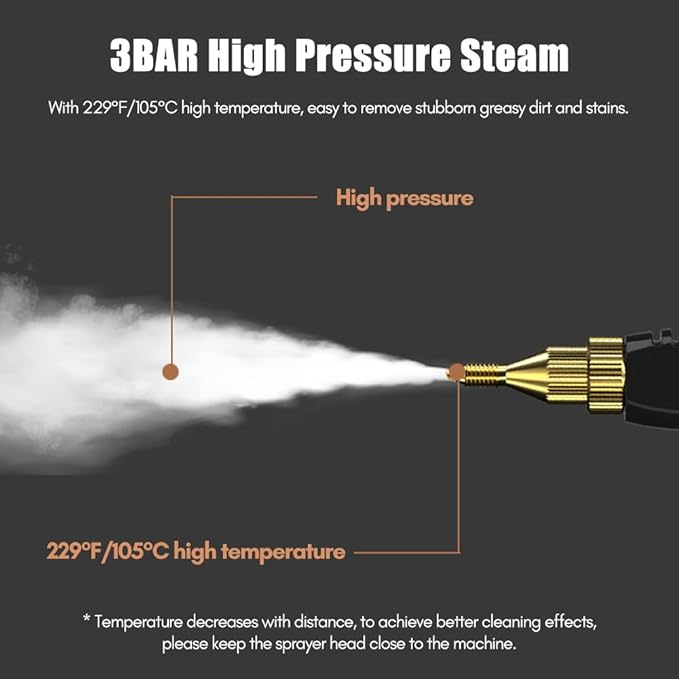 2500W Portable Handheld Steam Cleaner, High Temperature Pressurized Steam - Image 5