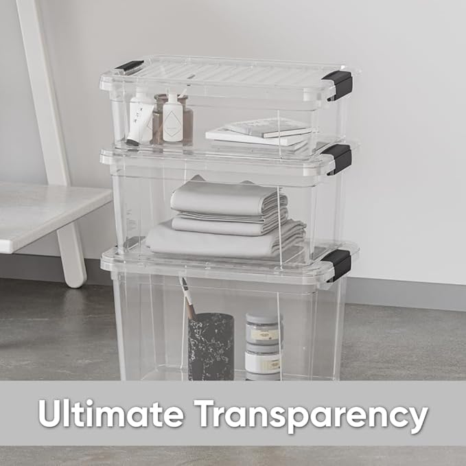 Superio Storage Bins with Lids, Stackable Totes, BPA Free, Odor Free, Organizer - Image 7