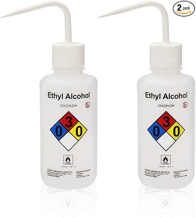 2pcs of Self-Venting Safety Wash Bottles, Vol.500ml 17oz, Ethyl Alcohol Wash by LabvidaScientificCoLtd