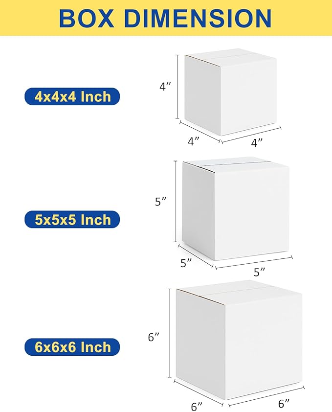 Assorted-Sizes-Shipping-Boxes-45-Pack: 4x4x4 & 5x5x5 & 6x6x6 - Image 2
