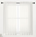 Chyhomenyc Ivory Sheer Window Curtain Panels 45 Inch, Light Filtering Solid by Chyhomenyc