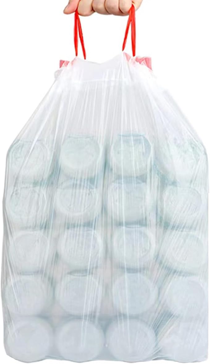 Trash Bags 17-18 Gallon Drawstring Garbage 26x33 inches Heavy Duty Plastic - Image 3