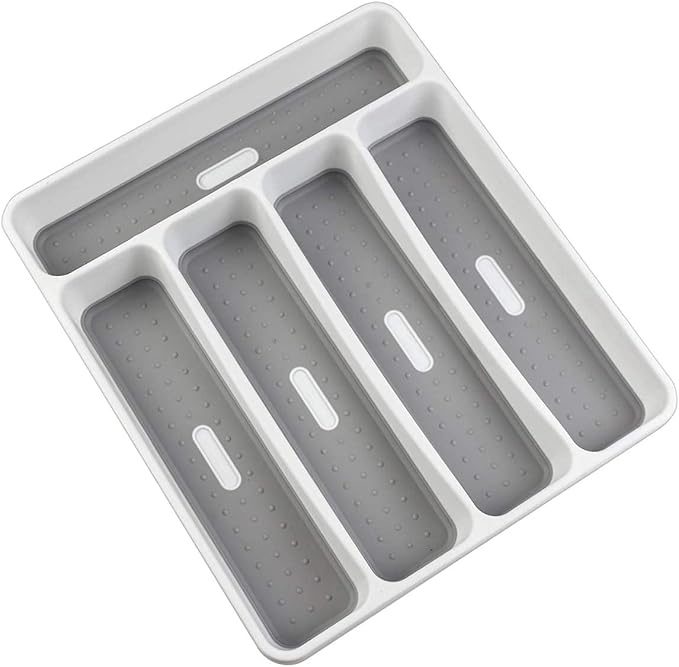 LeMuna Silverware Tray for Drawer, Plastic Cutlery Tray Kitchen Drawer Organizer - Image 6
